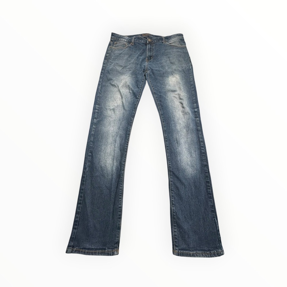 Carbon Jeans Mens 36/34 Blue Freedom Flex Slim Straight Faded Stretch Denim